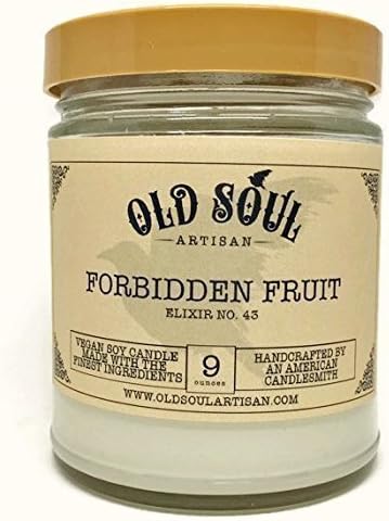 Forbidden Fruit - Grapefruit and Peach Scented Vegan Jar Soy Candle - 9 oz