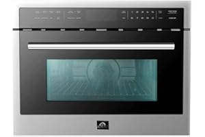 FORNO 24" Inch. Built-In Microwave Oven with Touch Control Button - 1.6 Cubic Feet Electric Oven Capacity - Stainless Steel C