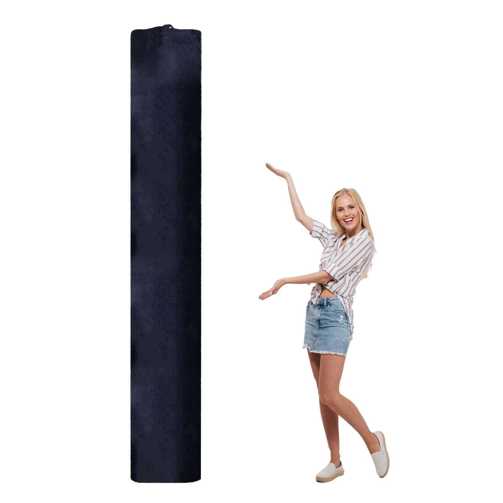 NICENEEDED 26 x 130 Inch Jumbo Rug Storage Bag, 210D Heavy Duty Black Bag Fitting Rugs up to 9 x 12 Ft, Oxford Cloth Drawstring Carpet Pouch for Rolled Rugs Moving Packing Shipping and Protecting