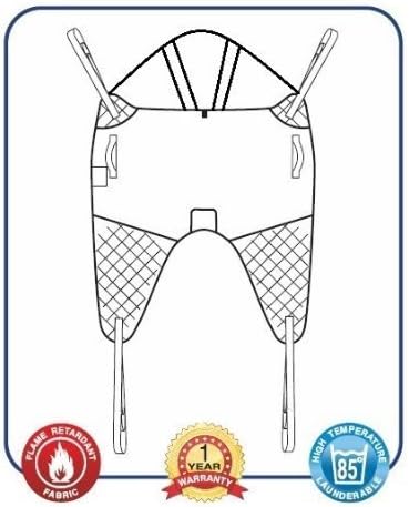 Mackworth Universal Hoist Sling with Head Support & Loop Attachments (Extra Extra Large, Super Soft)