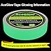 Glow in The Dark Fluorescent Tape 30' ft Length x 1 Inch Wide, Premium Quality Non-Toxic, 12 Hour Glow. Sticks Easily & Waterproof. Perfect for Home and Office use.