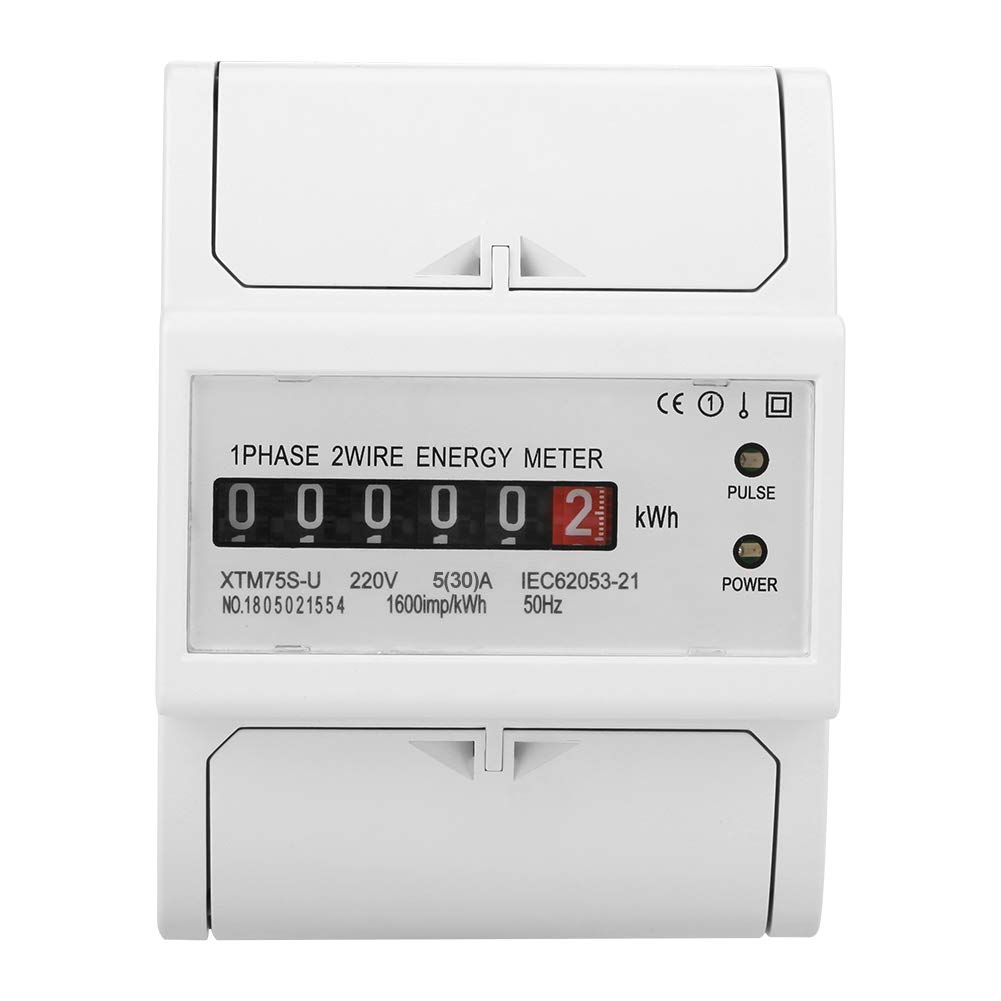 Digital DIN-Rail Electric Meter LCD Display Energy Meter 220V Single Phase 2 Wire 4P Electronic KWh Backlight Meter(5(30) A) - Image 5