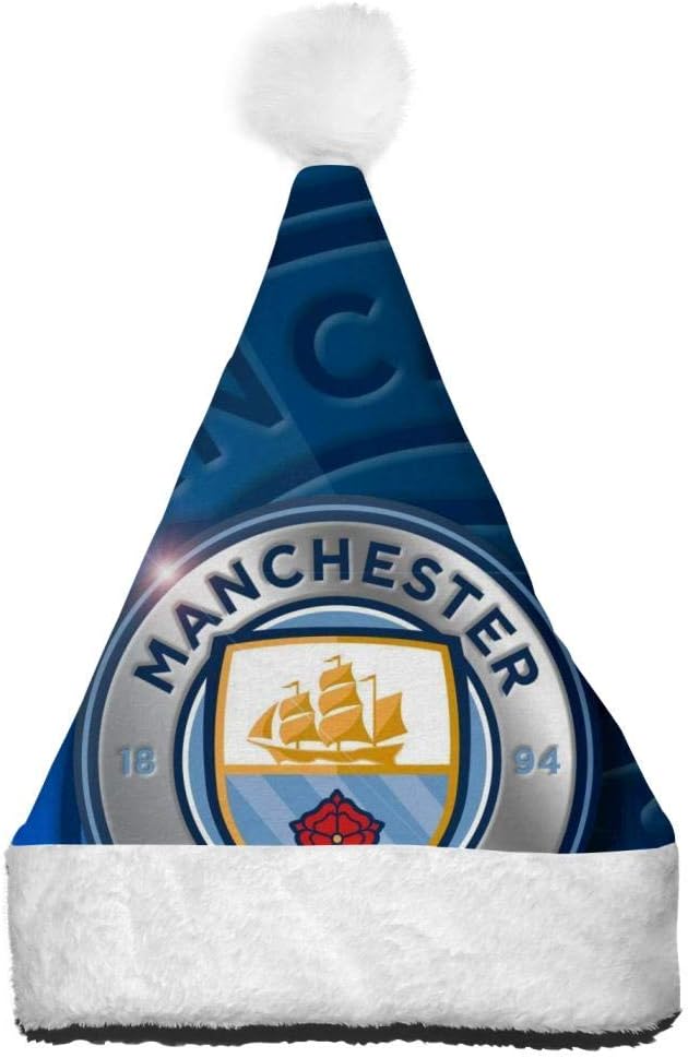 SHDU Manchester City Blue Logo Football Santa Hat 3D Printin Xmas Christmas Festival Party Costume Gifts