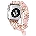 Ritastar for Apple Watch Band Bracelet with Case 38mm Women Jewelry Elastic Luxury Beaded Charm for iWatch Wristband Strap Series 3/2/1/Sport Edition Pink