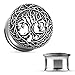 Pierced Owl 316L Surgical Steel Tree of Life Double Flared Plug Guages, Sold as a Pair (10mm (00GA))