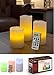 Top Race Flameless Candles Set of 3 Flickering LED Candles Real Wax Color Changing Candles Flameless Candle Lights Battery Operated with Remote & Timer – Set of 3
