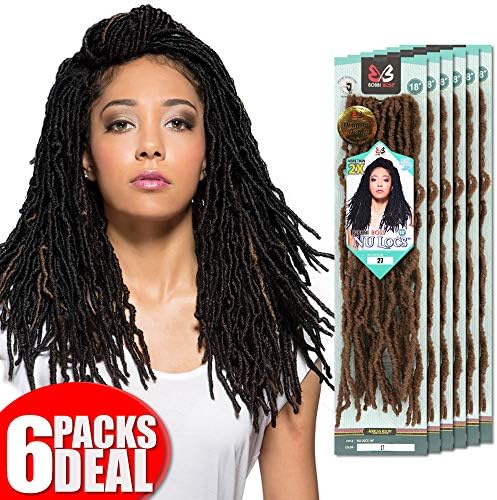 [6PACKS DEAL] Bobbi Boss Synthetic Pre-Made Loop Crochet Braiding Hair Nu Locs 18" (27 [StrawBerry Blonde])