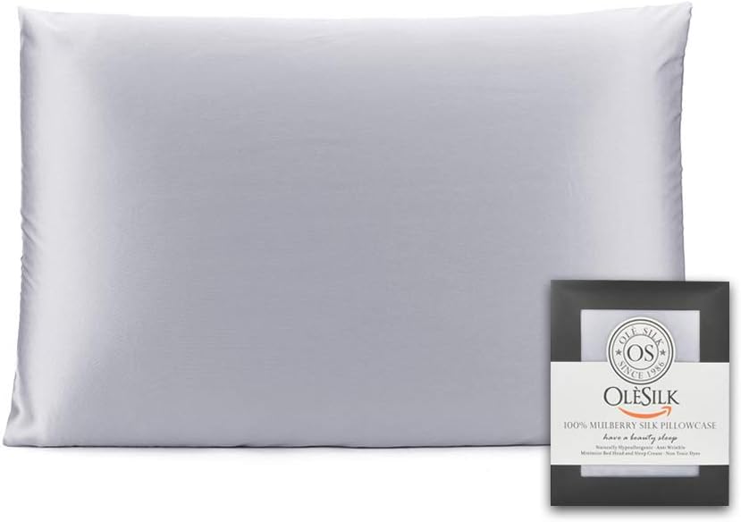 OLESILK 100% Silk Pillowcase for Hair and Skin Both Sides 16 Momme Real Natural Mulberry Silk