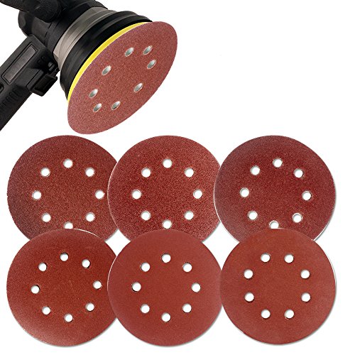 Coceca 60PCS 5 Inch Sanding Discs Sandpaper Assorted 60