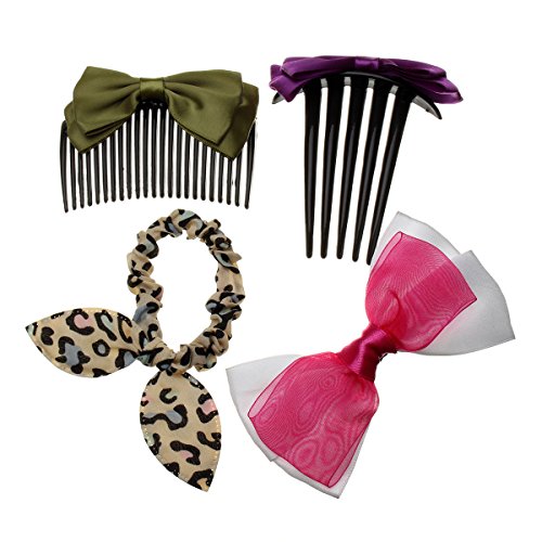 Luckyfine Hair Styling Set, Hair Styling Kit Hairdresser Accessories Magic Hair Clip Styling Pads Foam Sponge Bun Donut Hairpins Accessory Tool black