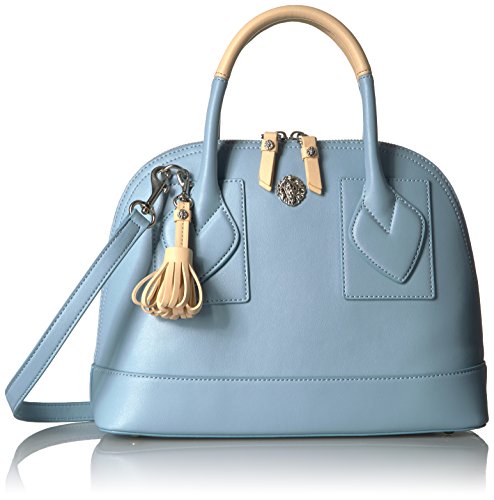 Anne Klein Billie Small Dome Satchel, Ocean Blue-Natural