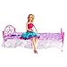 Ameesi 1PC Plastic Miniatures Bedroom Furniture Single Bed for Barbie Dolls Dollhouse