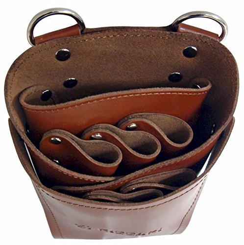 Kissaki Brown Genuine Leather Hair Scissors Holster Hairstylists Cosmetologist Tool Pouch