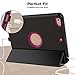 SEYMAC stock Case for iPad 2017/2018 case, Protective iPad 9.7 inch Smart Cover Auto Sleep Wake with Leather Stand Feature for 5th/6th Generation (A1822/A1823/A1893/A1954) New iPad (Black/Rose)