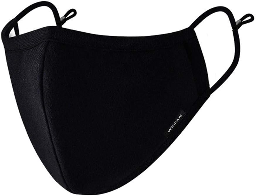 Face Mouth Mask with 2 Filters, Anti Dust Anti-Haze Cotton Mask Breathable for Cycling Camping Running Travel Women Black