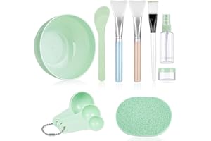 Face Mask Mixing Bowl Set, Anezus 11 in 1 DIY Facemask Mixing Tool Kit with Facial Mask Bowl Stick Spatula Silicone Face Mask