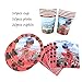 Ladybug Party Supplies Set 77Pcs Complete Birthday Party Decorations Supply Pack for 10 Children Kids