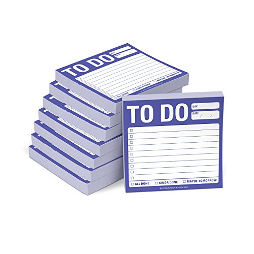 Notas adesivas Knock Knock to Do de 8 unidades, para listar notas adesivas, 7,6 x 7,6 cm, 100 folhas cada