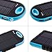 Solar Charger,F.Dorla 5000mAh Portable Solar Phone Charger Power Bank Waterproof Dual USB Battery Charger External Battery Pack with Flashlight for Cellphone iPhone Samsung Android (Blue)