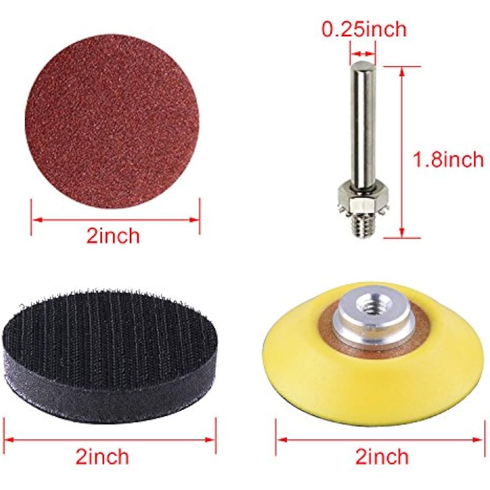 120pcs Inch Sanding Discs Pad With 1pc 1/4" Shank Backing Soft Foam For