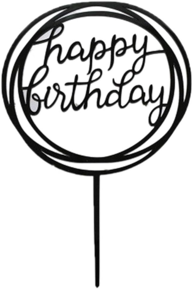 Kineca Ronde Joyeux Anniversaire Lettre De Gateau Acrylique Bricolage Petit Gateau Gateau Smash Bougie A La Main Party Baton Black Amazon Fr Cuisine Maison