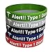 Type 1 Diabetes Bracelets Insulin Dependent Medical Alert(Pack of 5) Green, Grey, Blue, Red, Black Plus Bonus Wellness Article Included