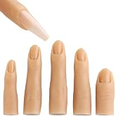 Fcozpjk Silicone Practice Fingers for Acrylic Nails With 96PCS False Tips | 5PCS Soft Fake Fingers for Nails with Tips, Nail Training Mannequin Finger, Nail Practice Hand for Acrylic Nail Kit