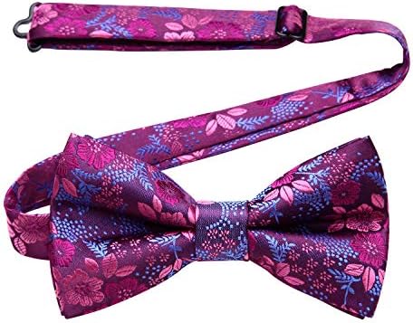 Floral Pre-Tied Mens Bow Tie Adjustable Elegant Formal Bowties for Boys & Adult Tuxedo Wedding