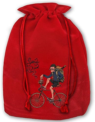 HERSON Stand-fixed 3D Christmas Drawstring Bags Santa Sack Gift Bag For Party Favors Gifts &amp; Candy 14"X18"