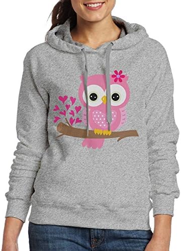 Grhoodie1 Baby Girl Owl On A Branch Women's Soft Long Sleeve Pullover Hooded Sweatshirt Ash Size XL