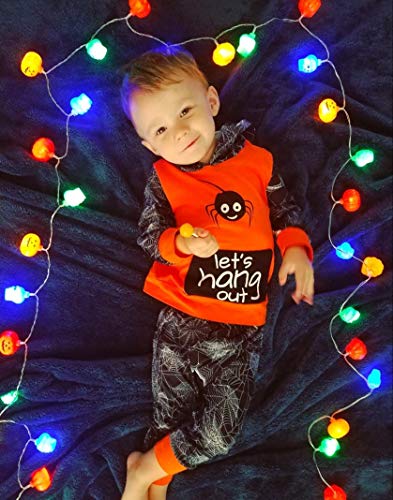 image for XiaoReddou Toddler Baby Boy Spider Net Hoodie Top+Long Pant Clothes Se