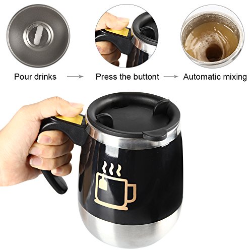 Auto Stirring Magnetic Coffee Mug Stainless Steel Cup for ...