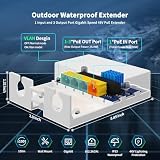 NICGIGA Gigabit Outdoor PoE Extender Repeater 1 in 3 Out Waterproof 100m VLAN view 2