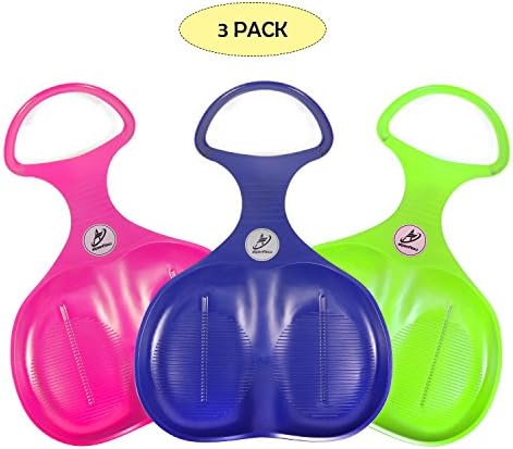 A ALPENFLOW Snow Sleds Toys Grass Sledge Summer Toboggan Winter Sleigh Outdoor Sport Skiing Board for Kids and Audlts, a pack of 3