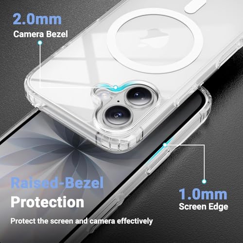 NDOOL Funda Magnética para iPhone 17 Case, con 1 Cristal Templado Protector de Pantalla y 1 Protector del Camara, Magnetic Carcasa, Compatible con MagSafe, Anti-Choque y Anti-arañazos
