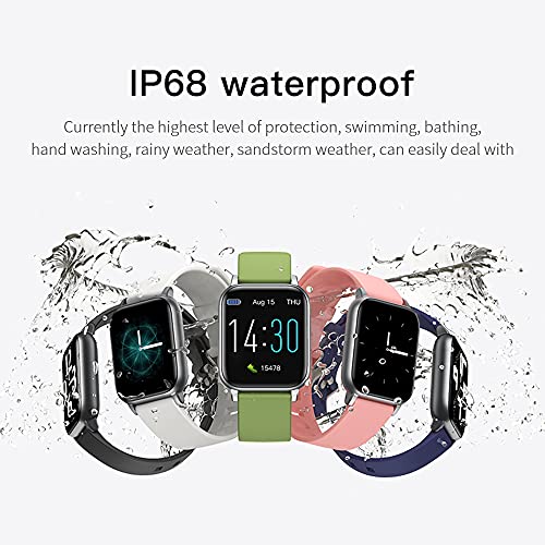Smart Watch for Android Phones and iOS Phones, IP68 Swimming Waterproof Smartwatch, Fitness Tracker for Heart Health, Body Temperature, Blood Pressure, Blood Oxygen, Support 16 Sports Modes, Black