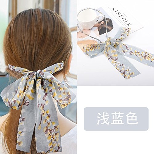 Cloth Hair Bands Ribbon Headdress Korea Trend Sweet Elegant Ultra-Adult Fairy Hair Accessories Headband Women Gift (Light Blue 1