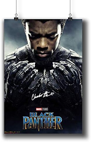 Pentagonwork Black Panther Marvel Casts Autographed Reprint Marvel Movie Poster 11.7×16.5 A3 Prints w/Stickers 2018 Film, Chadwick Boseman Signed, 1132-003 Pentagonwork Black Panther Marvel Casts Autographed Reprint Marvel Movie Poster 11.7×16.5 A3 Prints w/Stickers 2018 Film, Chadwick Boseman Signed, 1132-003