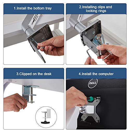 Sunon Dual Monitor Mount Stand,Full Motion Adjustable Aluminum Gas