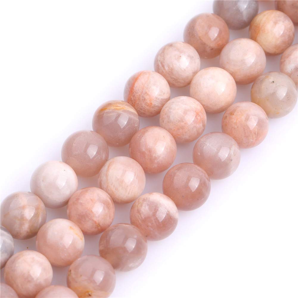 GEM-Inside Natural 10mm Sun Stone Round Gemstone Semi Precious Loose Beads for Jewellery Making 15'' — image 1
