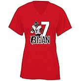 Mountee Apparel Bijan Robinson 7 Atlanta Ladies V-Neck Shirt T-Shirt