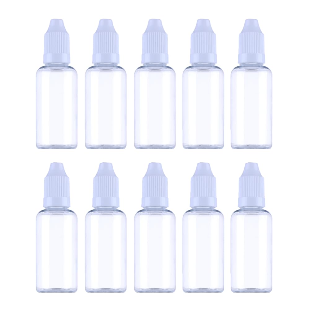 Elandy 10ML/0.34oz Transparent PET Empty Squeezable Dropper Bottles Eye Liquid Empty Pipette Smoke Oil Bottle (Bottle + Tip Cap + Cap) (10)