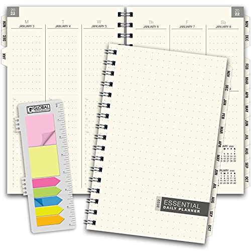 Essential 5x8 Monthly & Weekly 2022 Planner with tabs 14 Months