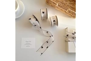 10Yards Fabric Ribbons Wired Valentine's Day Heart Printed Love Ribbon for Favor Wrapping Wreaths Craft Prensent Wrapping Dec