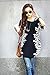 Relipop Women Summer Tunic Short Sleeve Casual Loose Blouse Top (Black, Large)