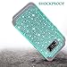 LONTECT Compatible Galaxy S8 Case Luxury Glitter Sparkle Bling Heavy Duty Hybrid Sturdy High Impact Shockproof Protective Cover Case for Samsung Galaxy S8, Shiny Teal