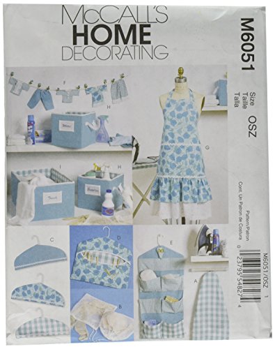 McCall's Patterns M6051 Apron, Ironing Board Cover, Organizer, Bins, Hanger Cover, Clothespin Holder, Banner and Scissor Caddy, All Sizes
