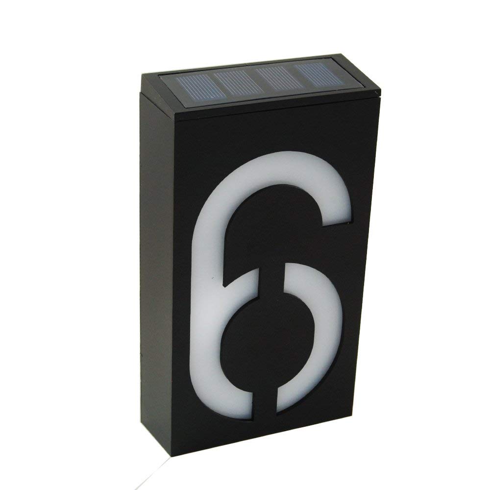 KEEDA Solar Powered Door plate Number Light, Doorplate Lamp Digital House Number Sign Plaque Light (6)