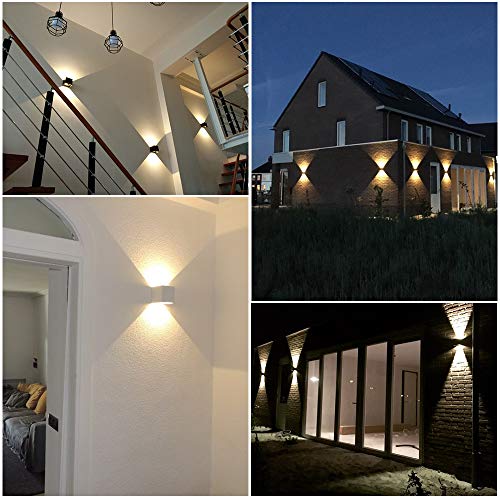 Festnight AC85-265V 12W wit LED wandlamp van aluminium IP65 waterdicht openingshoek voor slaapkamer, woonkamer… - Afbeelding 3