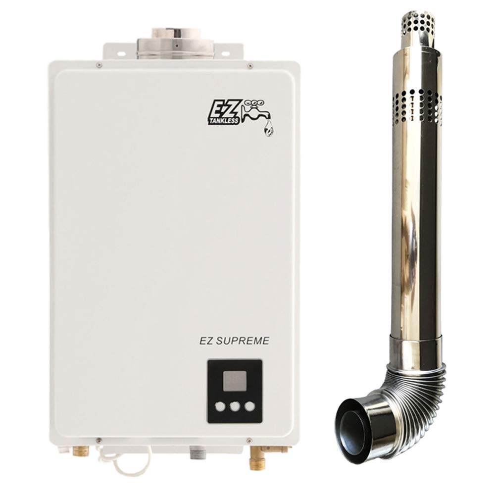 EZ Supreme Tankless Water Heater - 6.4 GPM - Propane LPG - Indoor Whole Home - Direct Vent Exhaust Included